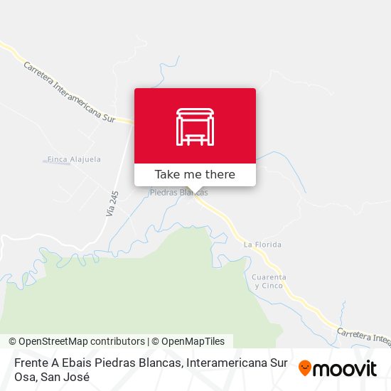 Frente A Ebais Piedras Blancas, Interamericana Sur Osa map