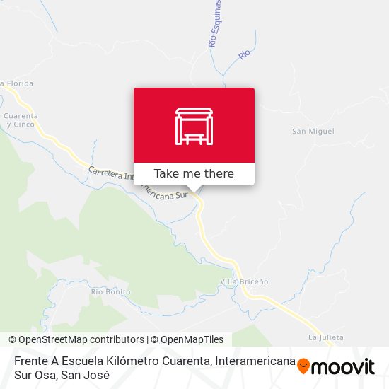 Frente A Escuela Kilómetro Cuarenta, Interamericana Sur Osa map