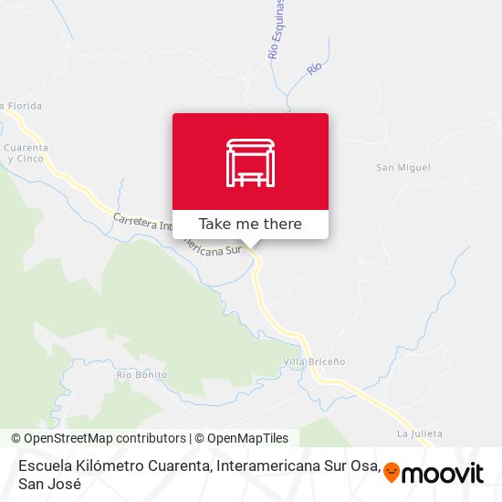 Mapa de Escuela Kilómetro Cuarenta, Interamericana Sur Osa