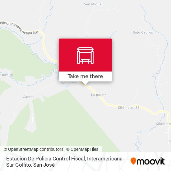 Mapa de Estación De Policía Control Fiscal, Interamericana Sur Golfito
