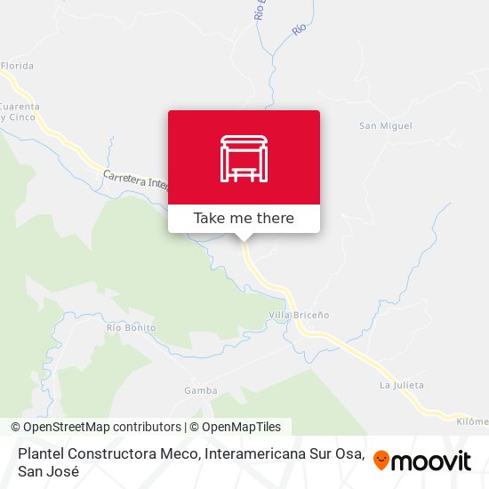 Plantel Constructora Meco, Interamericana Sur Osa map