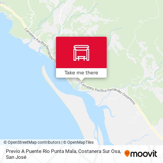 Previo A Puente Río Punta Mala, Costanera Sur Osa map