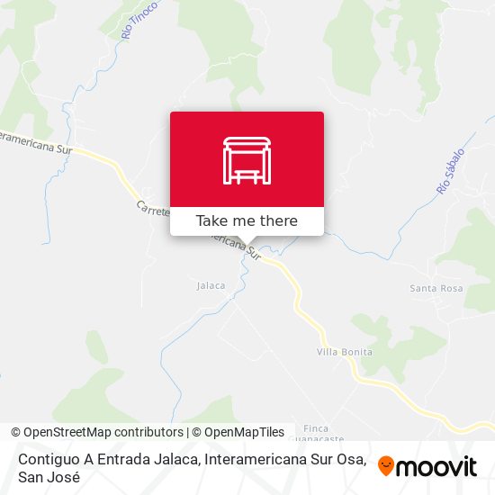 Mapa de Contiguo A Entrada Jalaca, Interamericana Sur Osa