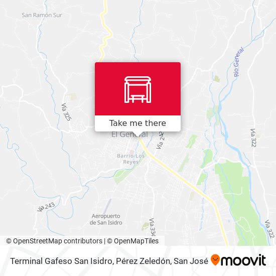 Terminal Gafeso San Isidro, Pérez Zeledón map