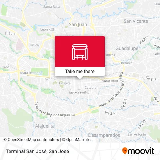 Terminal San José map