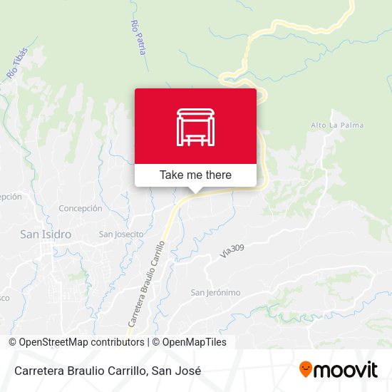 Carretera Braulio Carrillo map