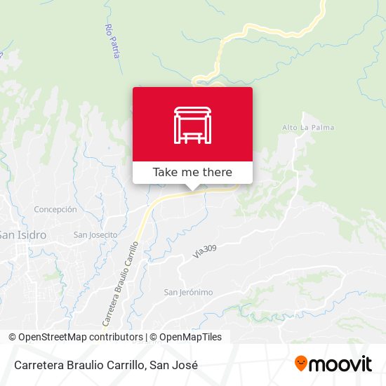 Carretera Braulio Carrillo map