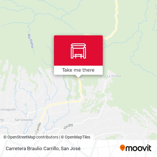 Carretera Braulio Carrillo map