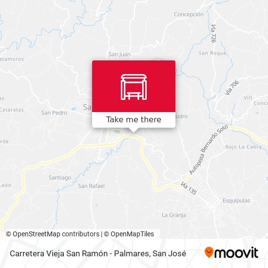 Carretera Vieja San Ramón - Palmares map