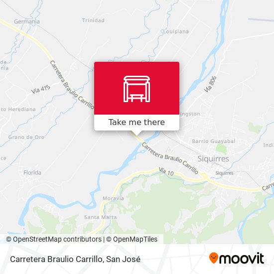 Carretera Braulio Carrillo map