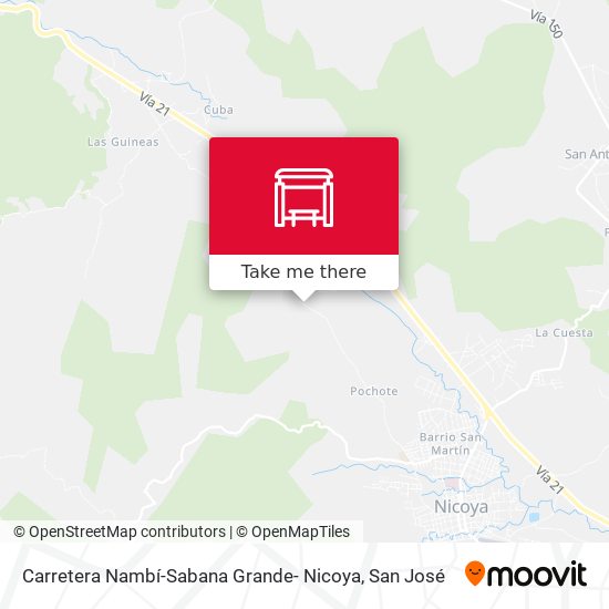 Mapa de Carretera Nambí-Sabana Grande- Nicoya