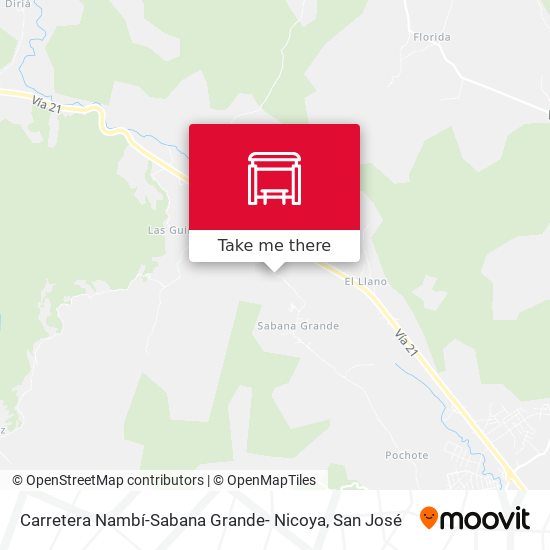 Carretera Nambí-Sabana Grande- Nicoya map