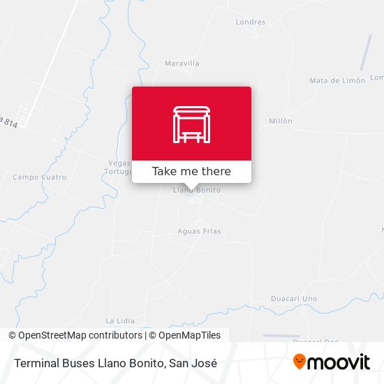 Terminal Buses Llano Bonito map