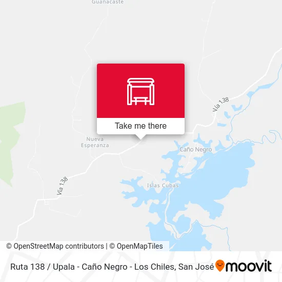 Ruta 138 / Upala - Caño Negro - Los Chiles map