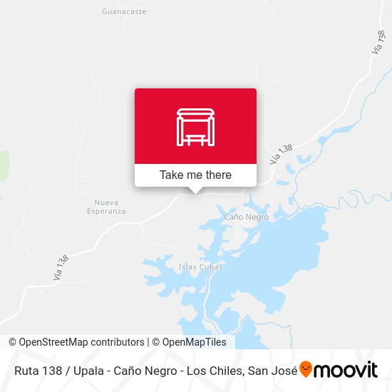 Ruta 138 / Upala - Caño Negro - Los Chiles map
