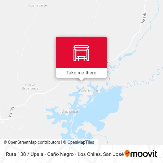 Ruta 138 / Upala - Caño Negro - Los Chiles map