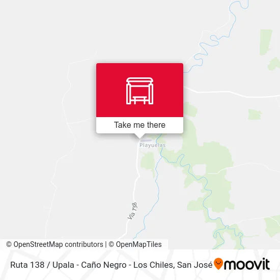 Ruta 138 / Upala - Caño Negro - Los Chiles map