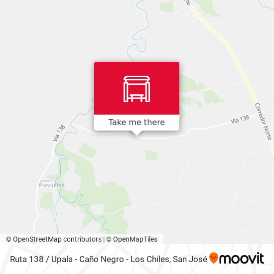 Mapa de Ruta 138 / Upala - Caño Negro - Los Chiles