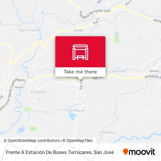 Mapa de Frente A Estación De Buses Turrúcares