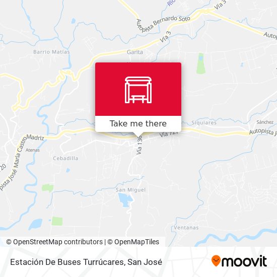 Mapa de Estación De Buses Turrúcares