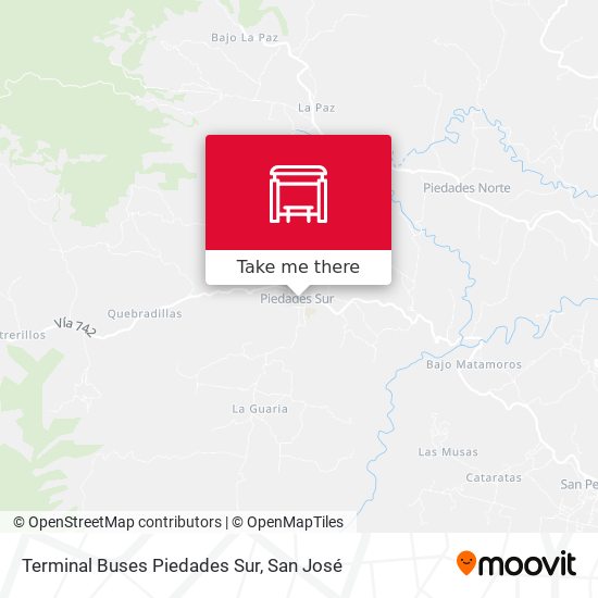 Terminal Buses Piedades Sur map