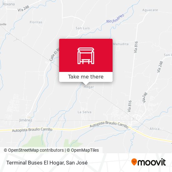 Mapa de Terminal Buses El Hogar