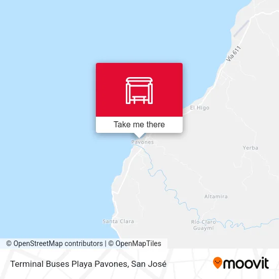 Terminal Buses Playa Pavones map