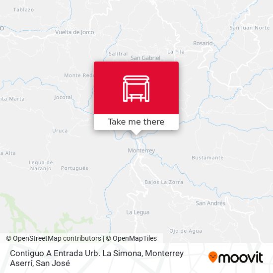 Contiguo A Entrada Urb. La Simona, Monterrey Aserrí map