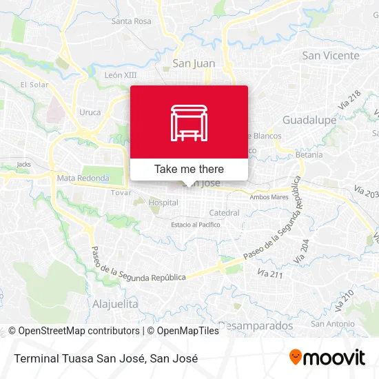 Mapa de Terminal Tuasa San José