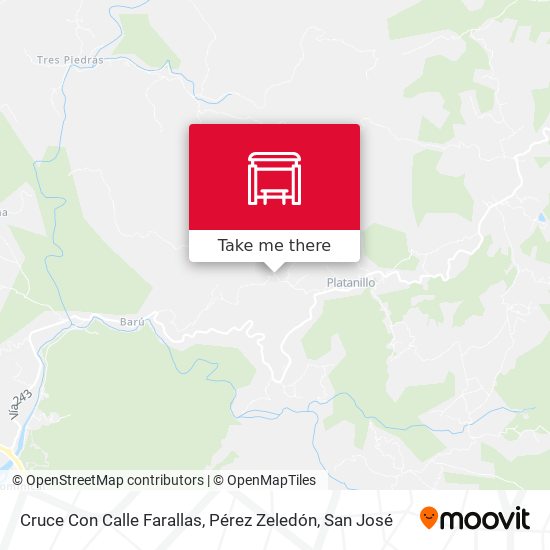 Cruce Con Calle Farallas, Pérez Zeledón map