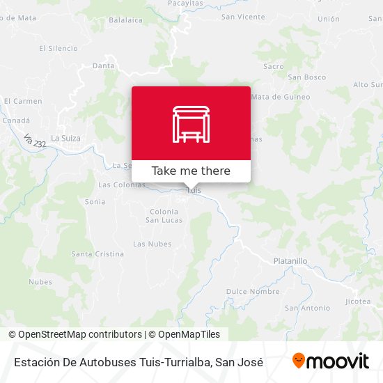 Mapa de Estación De Autobuses Tuis-Turrialba