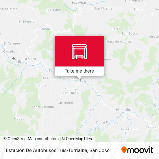 Estación De Autobuses Tuis-Turrialba map