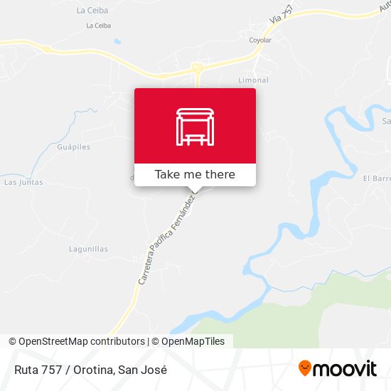 Mapa de Ruta 757 / Orotina