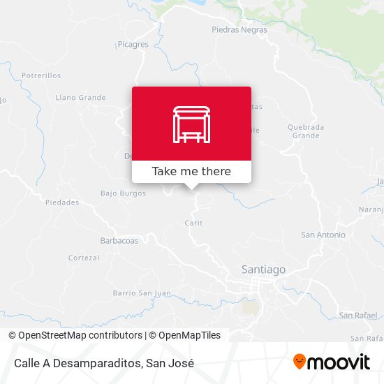 Calle A Desamparaditos map