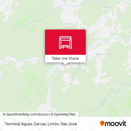 Mapa de Terminal Aguas Zarcas, Limón