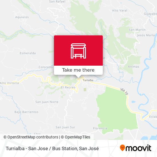 Turrialba - San Jose / Bus Station map