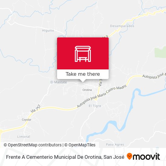 Frente A Cementerio Municipal De Orotina map