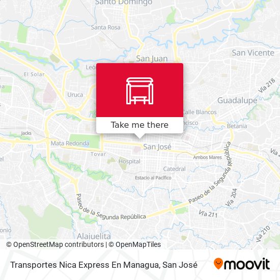 Transportes Nica Express En Managua map