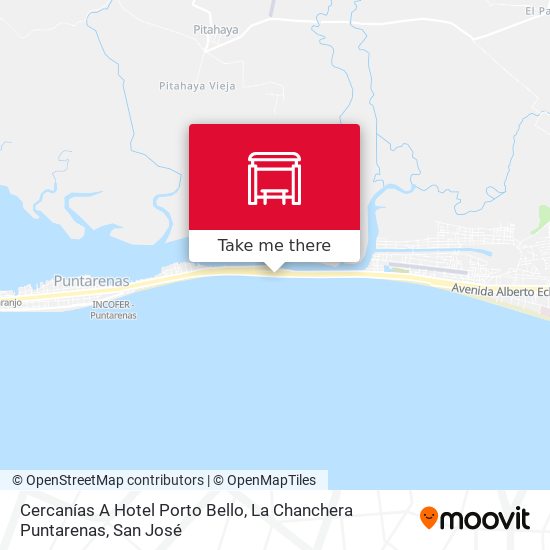Cercanías A Hotel Porto Bello, La Chanchera Puntarenas map