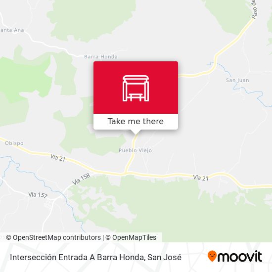 Mapa de Intersección Entrada A Barra Honda