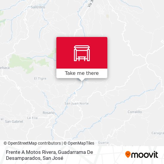 Mapa de Frente A Motos Rivera, Guadarrama De Desamparados