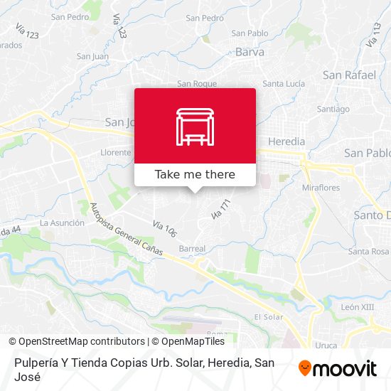Pulpería Y Tienda Copias Urb. Solar, Heredia map