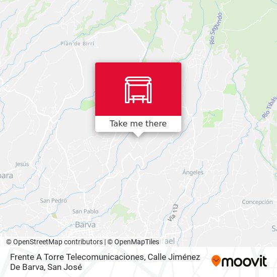 Frente A Torre Telecomunicaciones, Calle Jiménez De Barva map