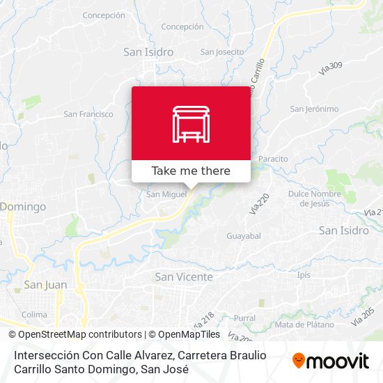 Intersección Con Calle Alvarez, Carretera Braulio Carrillo Santo Domingo map