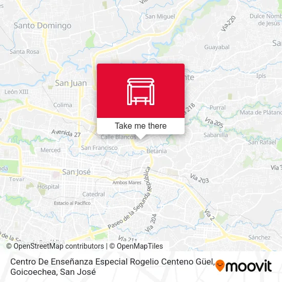 Mapa de Centro De Enseñanza Especial Rogelio Centeno Güel, Goicoechea