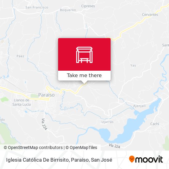Iglesia Católica De Birrisito, Paraíso map