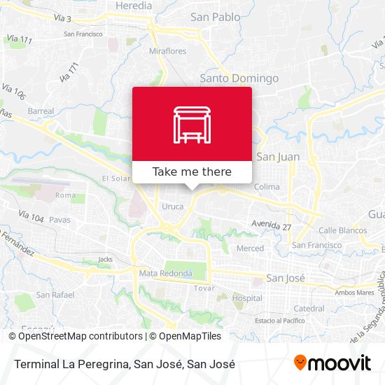 Terminal La Peregrina, San José map