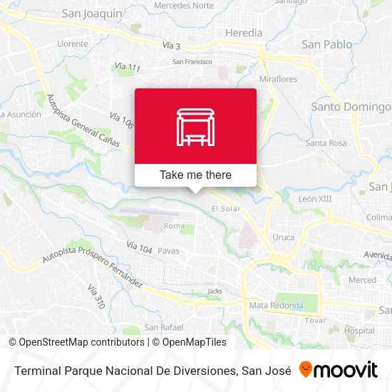 Mapa de Terminal Parque Nacional De Diversiones