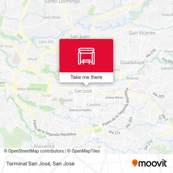 Terminal San José map