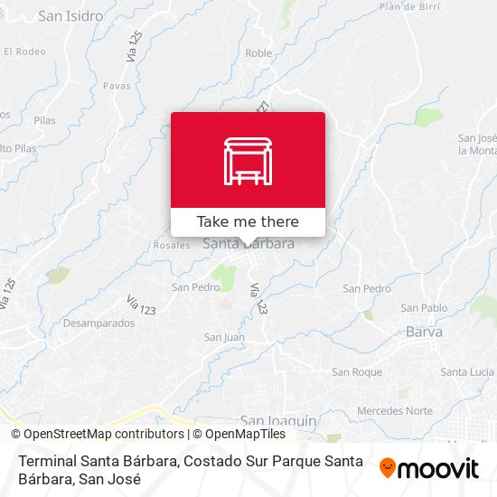 Terminal Santa Bárbara, Costado Sur Parque Santa Bárbara map
